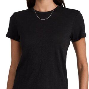 NEW WOMEN'S ATM ANTHONY THOMAS MELILLO SLUB SCHOOLBOY CREW TEE TOP BLACK